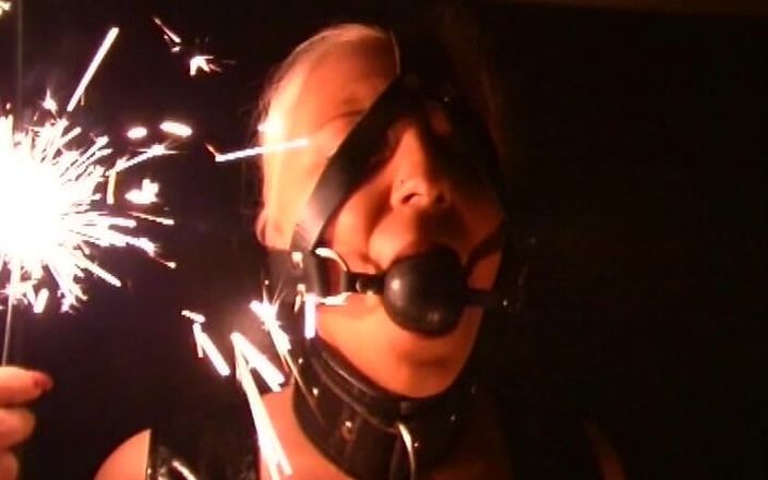 Male Dom - Spanking - BDSM: Ballgagged Blonde Loves the Heat of the Fireworks