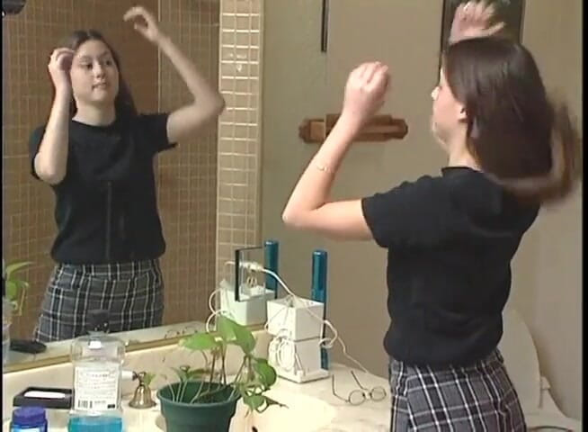 Family X: Me and my stepbrother in the bathroom at home