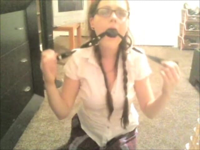 Selfgags classic: Snooping college girl gagged with stepsister’s kinky toys! (Episode 1 of 2)