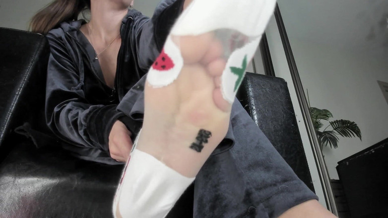 Feet lady: Stokin Comel