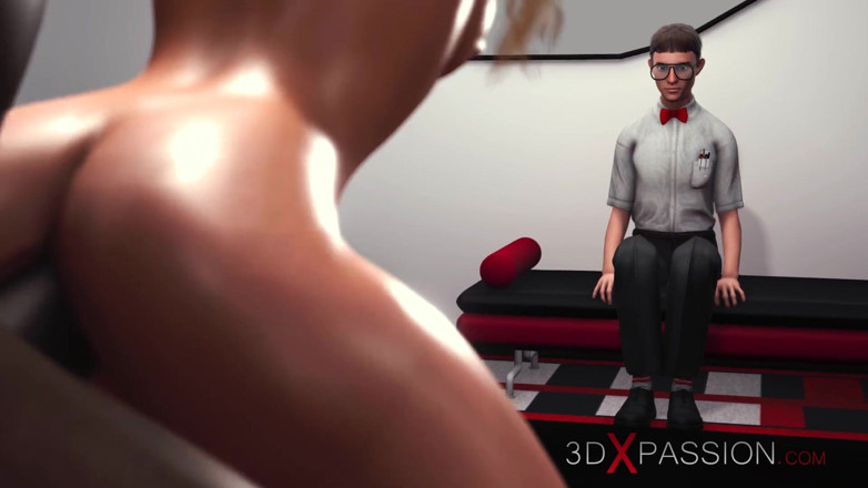 3dxpassion: 흑인 대물 자지에 따먹히는 핫한 금발 여대생을 지켜보는 남친