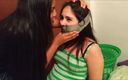 Selfgags Latina Bondage: Grondig sok-, tape- en otn-mond gesnoerd door kleine stiefzus!
