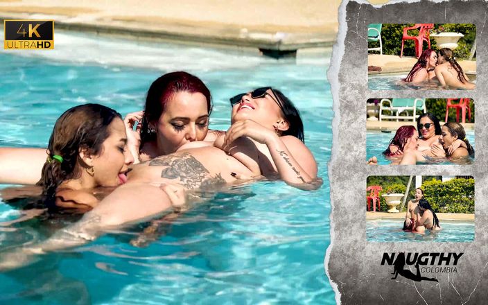 NaughtyColombia: Lesbiche che si godono la piscina e fanno sesso
