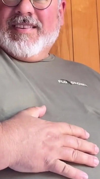 Fat Redneck Jacked off in the Doorway of Country Bear Cabin Camping