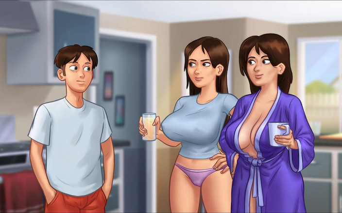 Naughty gameplays: Darkcookie'nin yaz mevsimi efsanesi 01 - üvey orta yaşlı seksi kadının büyük göğüslerinin...