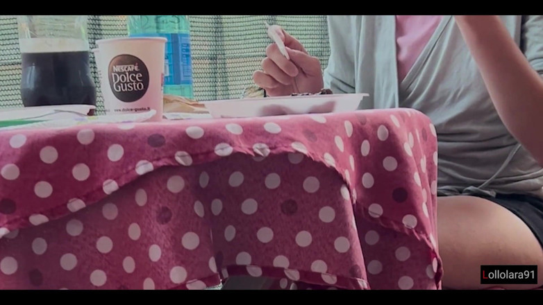 Lollolara91: Italian Couple Blowjob Under Table After Eating Deep Creampie POV