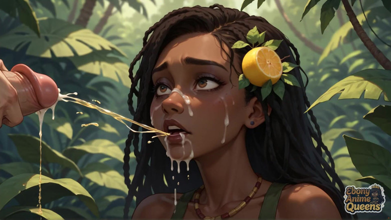 Ebony Anime Queens: Sizzling Dark-hued Goddess Adorns Jungle - Frolicsome XXX!