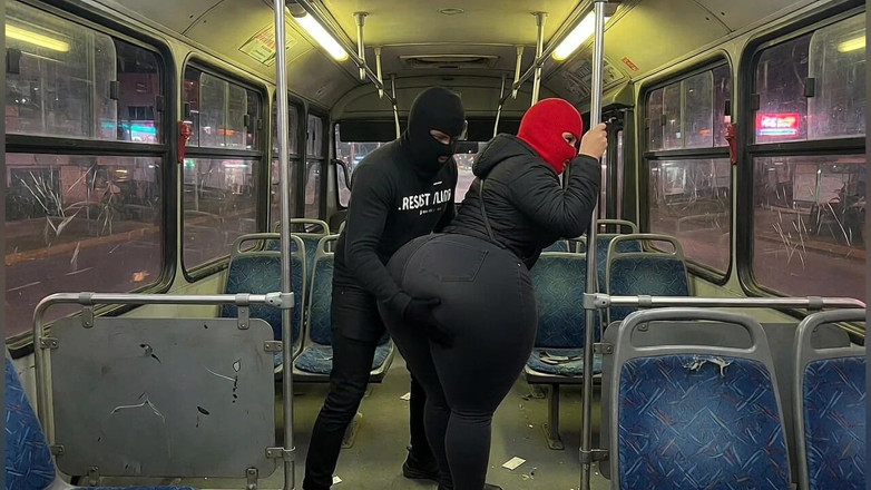 Animate golden: Big Ass Girl in Pink Leggings on the Bus Strips...