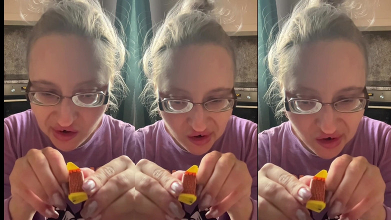 FinDom Goaldigger: Asmr žvýkací zvukový efekt se zpomaleným záběrem 