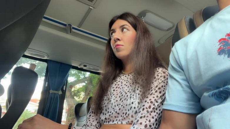 Katty West: Public Dick Flashing - Risky Handjob in Public Bus Full of...