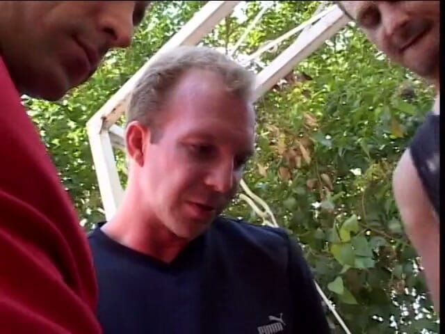 Gangbang Whores: Small tit brunette gets bukkake facialized after double penetration