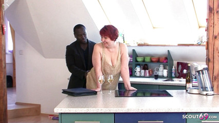 Full porn collection: Redhead gilf invites black boy with a big cock home