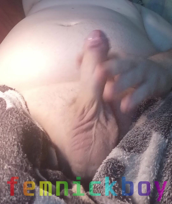 femnickboy: Laying in My Bed, Jerking My Uncut Cock and Cumming