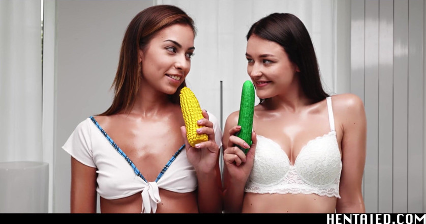 Hentaied: Real life hentai - Two hot teens fuck each other with...
