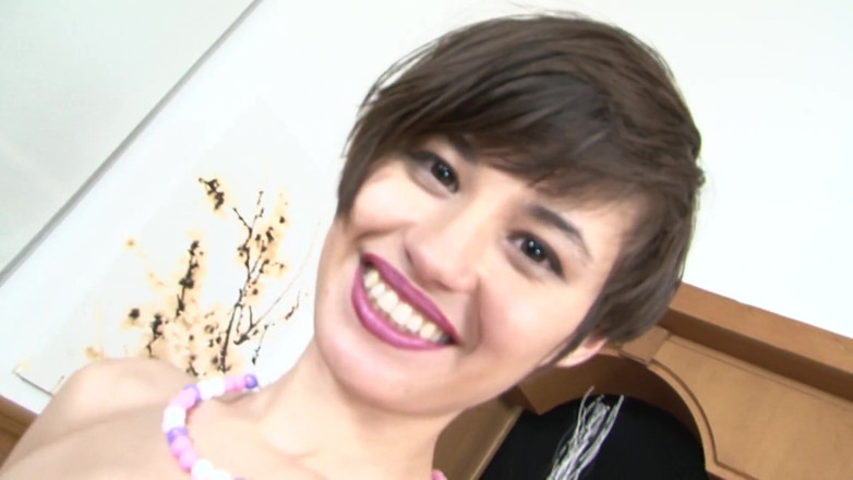 European fresh porn: Pretty Asian teen with knee-high stockings assfucked on the sofa