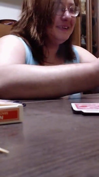 Lost at Cards, but Finished All Over Her Face!