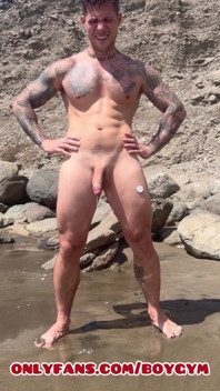 My Big Cock Cums in a Public Beach