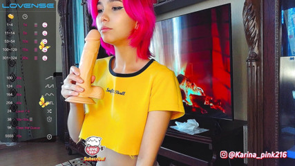 karina_lin: This Dildo Will Rip Her Mouth Open