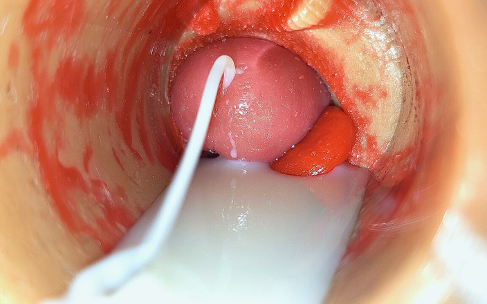 Creme sperm: Сперма, велика порція сперми. Відмінна внутрішня камера. 4K (4K)