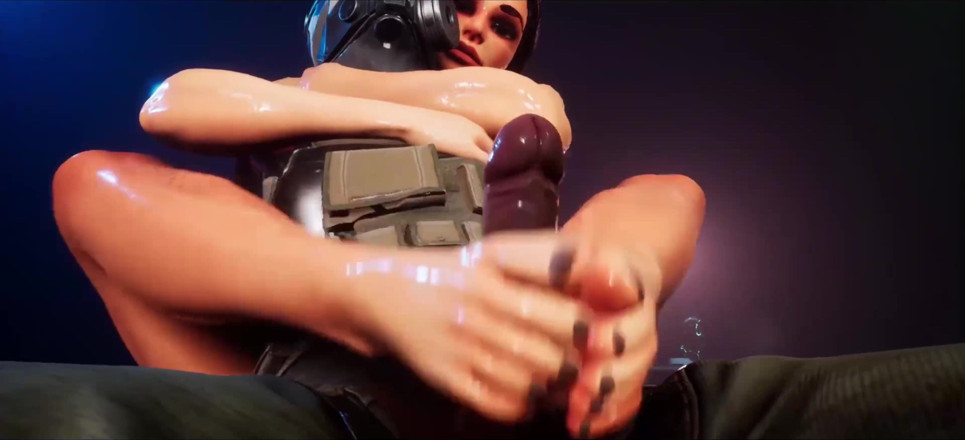 Alita: Wild Life Soldier Getting a Femdom Footjob