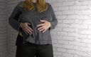 Milky Mari Exclusive: Pregnant wife showing her big pregnant belly and lactating boobs -...