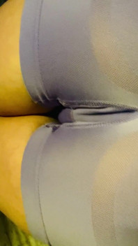 Perfect Cameltoe in Tight Purple Yoga Shorts