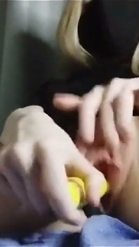 Playing with My Yellow Vibrator
