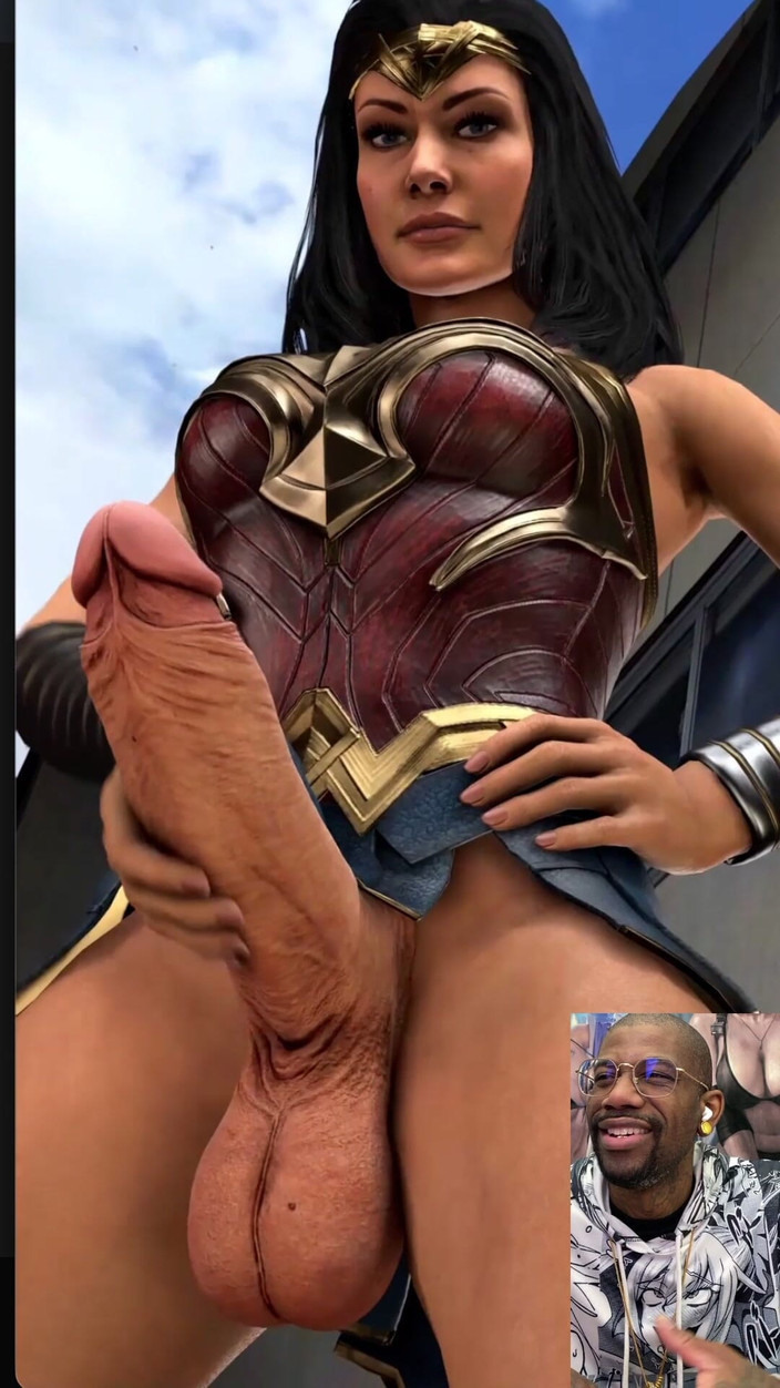 L6RD7BLU3 FUTA: Чудо-женщина случайно дрочит ее красивый транссексуал член