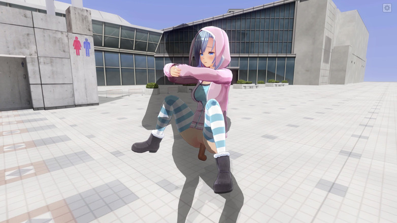 H3DC: 3D HENTAI. Cute girlfriend fucks on the roof of the...