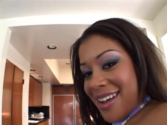 Black Sinner: Ebony queen takes a big white cock in the ass