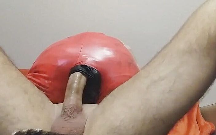 Naxy: Pumped away in homemade leather ass