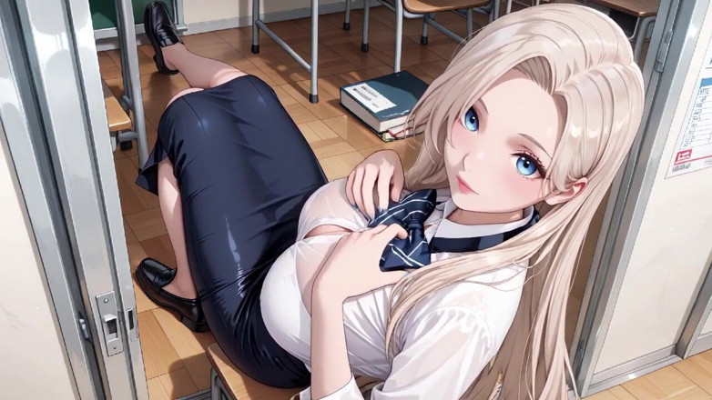 Tay Swift X: Blonde Teacher! the Fatal Seduction Under an Open White Shirt,...