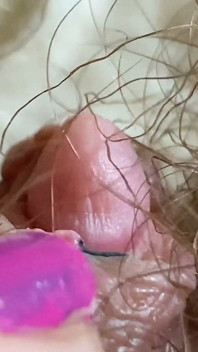 Big clit giantess with model train people extreme close up