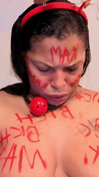Body Writing Bich BDSM 4 Cocks Fuck My Slave Throat