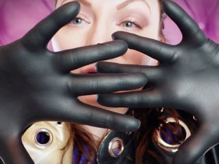 Arya Grander: Black nitrile gloves hot soundings by Arya Grander
