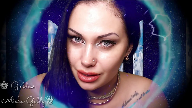 Goddess Misha Goldy: You need eye contact with me when you stroking and...