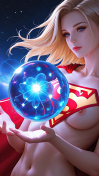 Lustrender Slideshow: Nude Cosmic Guardian Crystal Touch - Ai Video