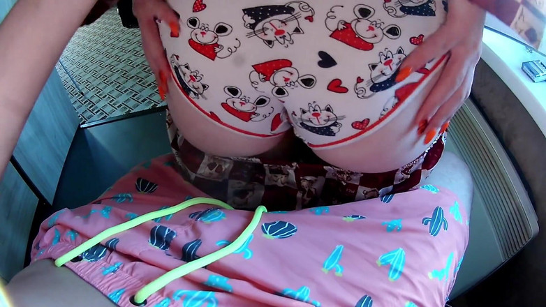 Taboo Room: Красотка обожает мой хуй - полный кримпай - сперма на трусиках