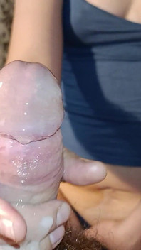 Handjob From My Stepmom, POV Jerking off and Cumming