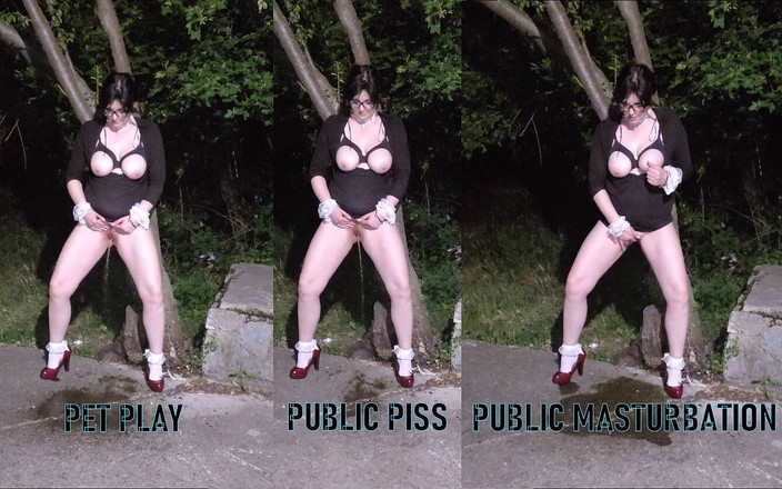 Toilet Mommy: Sikanie na zewnątrz w czerwonych szpilkach nastolatka duży orgazm
