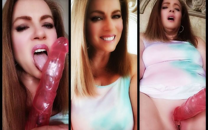 Nikki Nevada: Sexy MILFka Nikki v barevných šatech masturbuje