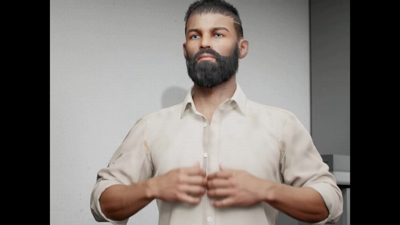 Denis animation: Interview mit muslimischem Mädchen mit Hijab