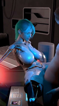 Yarım monteli seks robotu kızın amını test etme