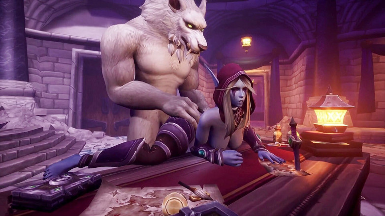 Wraith ward: Vlkodlak bere nočního elfa zezadu