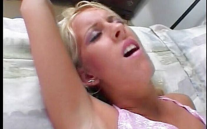 Fetish World: Nasty blonde whore blows and rides big cock