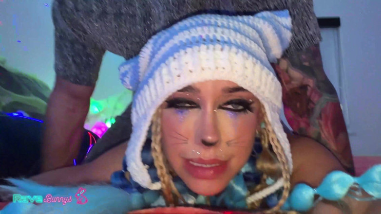 Rave Bunnys: Lusty Bunny Khloe Kapri Gets Her Face Covered in Cum!