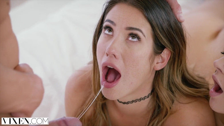 Vixen: VIXEN Eva Lovia and Keisha Grey share a cock