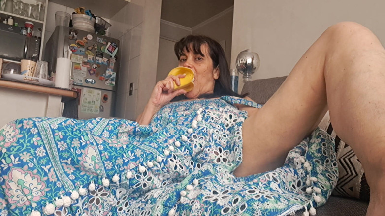 Mommy big hairy pussy: Stepmom in Armchair Touching Her Pussy