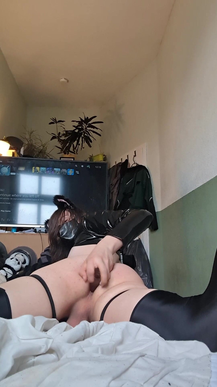 AJ_the_catgirl: Kitty Masturbating with Her Dildos