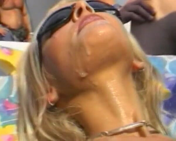 Planete Francaise: Magnificent French Blonde Sucks Several Big Dicks in Outdoor Gangbang